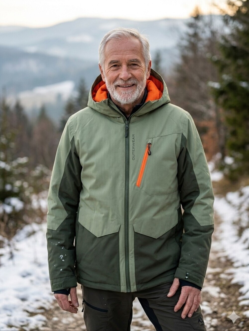 NWOT  Green and Orange Hooded Jacket